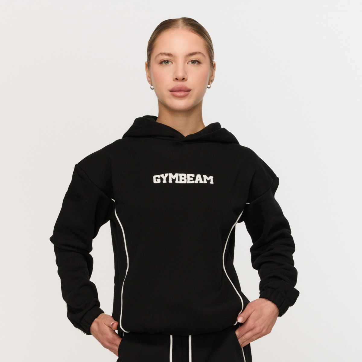 Hanorac pentru femei Varsity Black - GymBeam