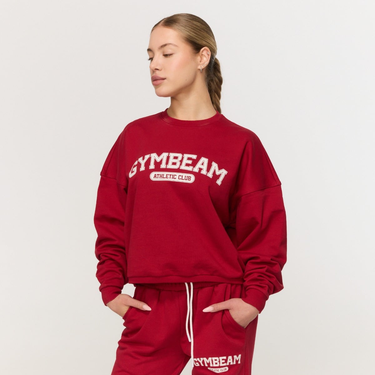 Hanorac pentru femei Varsity Red - GymBeam