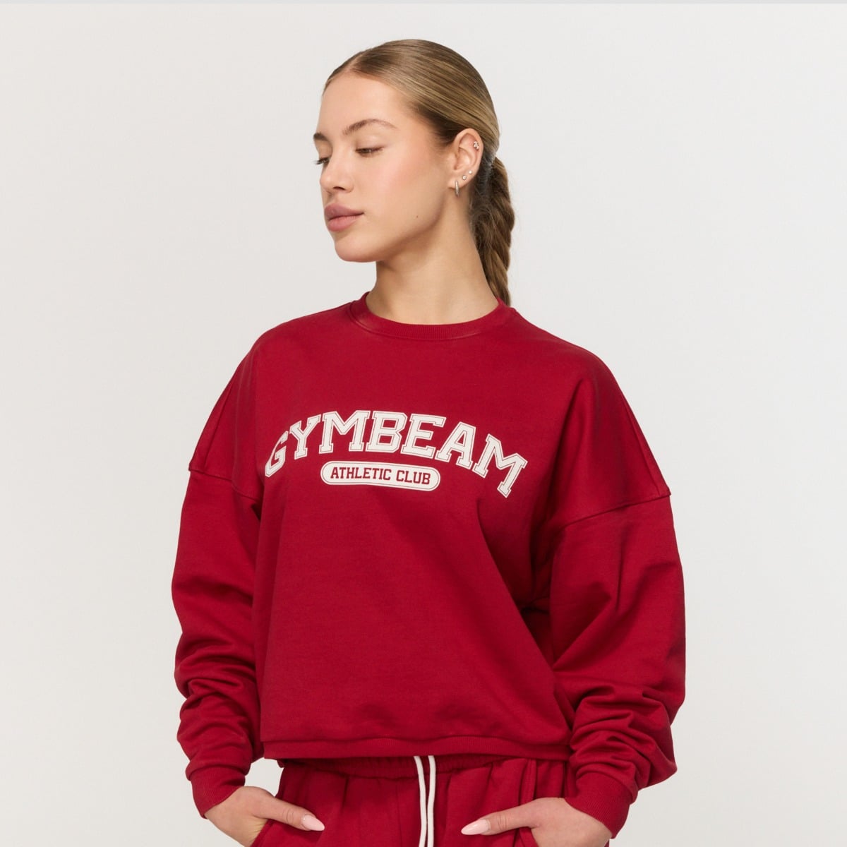 Hanorac pentru femei Varsity Red - GymBeam
