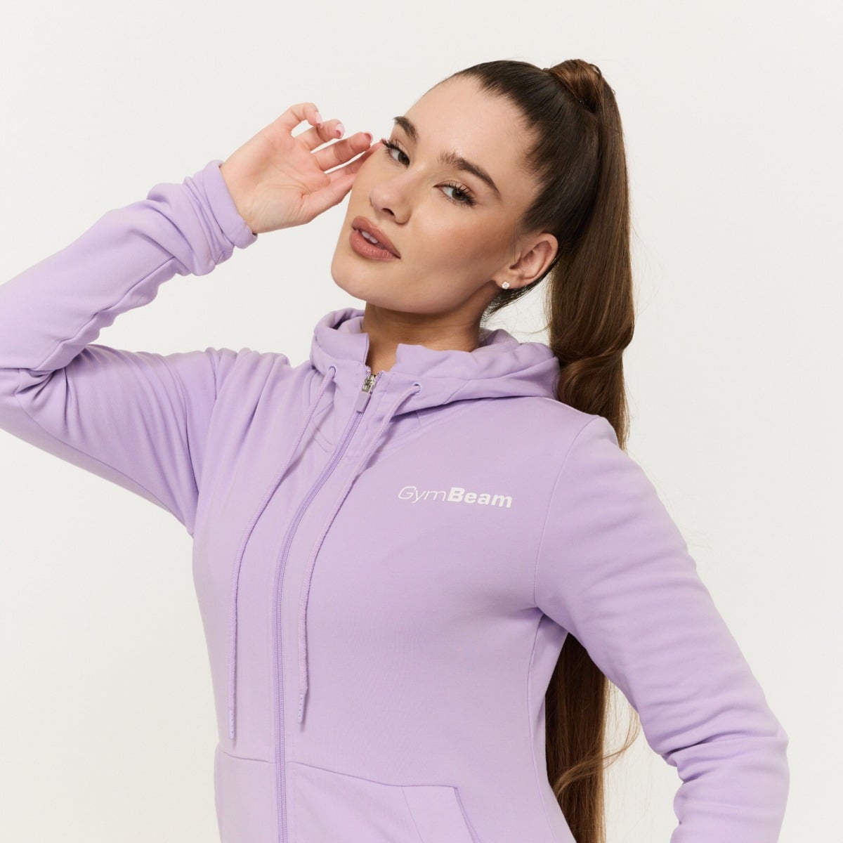 Hanorac cu fermoar pentru femei Limitless Lavender - GymBeam