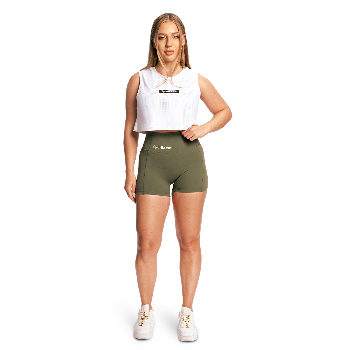 GymBeam Top pentru femei Combat White · záber 10