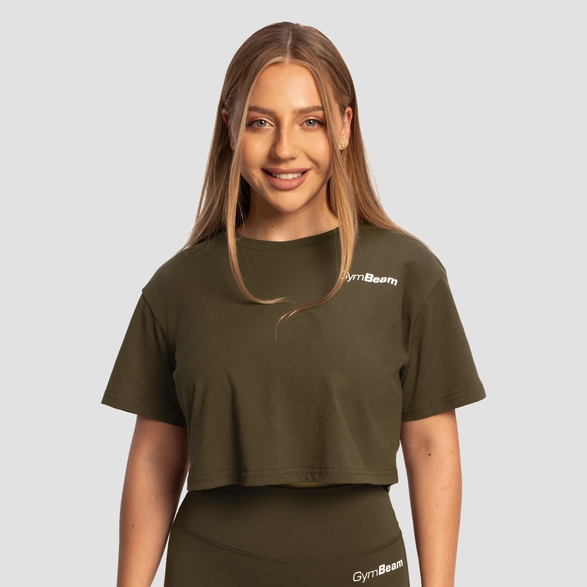 Tricou pentru femei Cropped Limitless Espresso - GymBeam