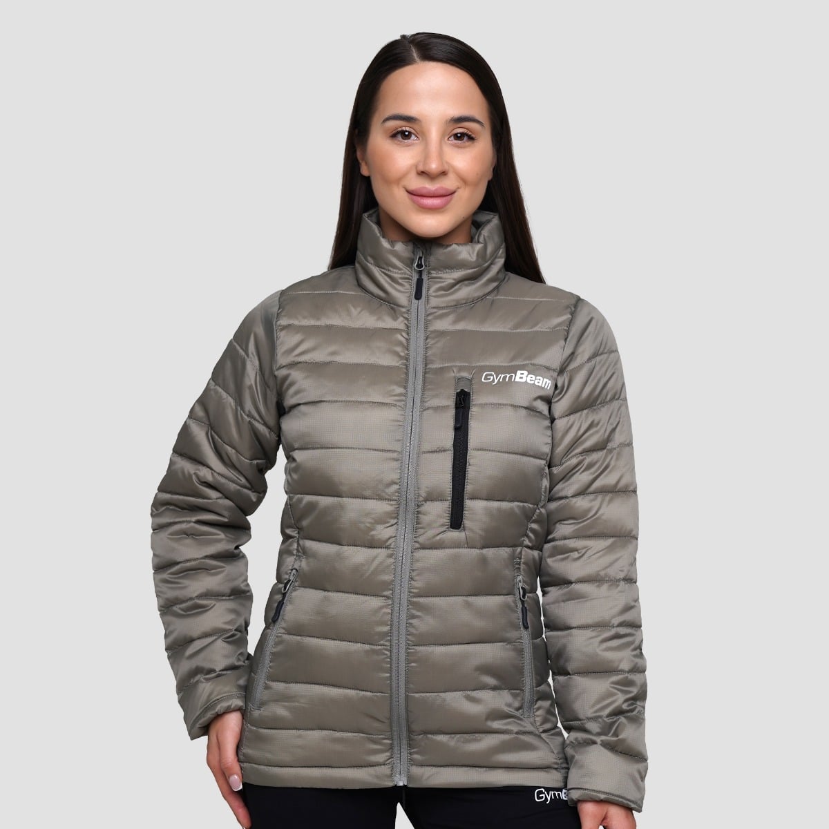 Geacă pentru femei Puffer Vetiver/Black- GymBeam