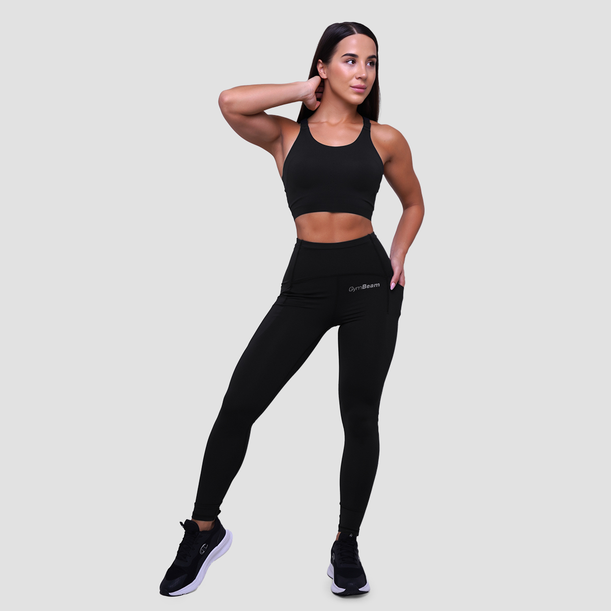GymBeam Colanți pentru femei de alergare Pulse Black · záber 6