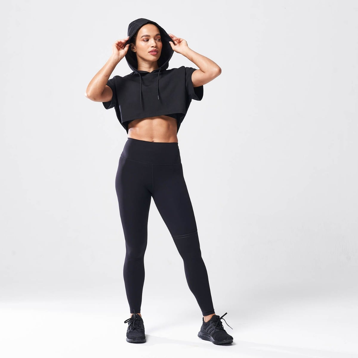 SQUATWOLF Tricou pentru femei Vented Crop Hoodie Black - Mărime: M | Greutate: 0,25 g | Pachet: 100 · záber 8