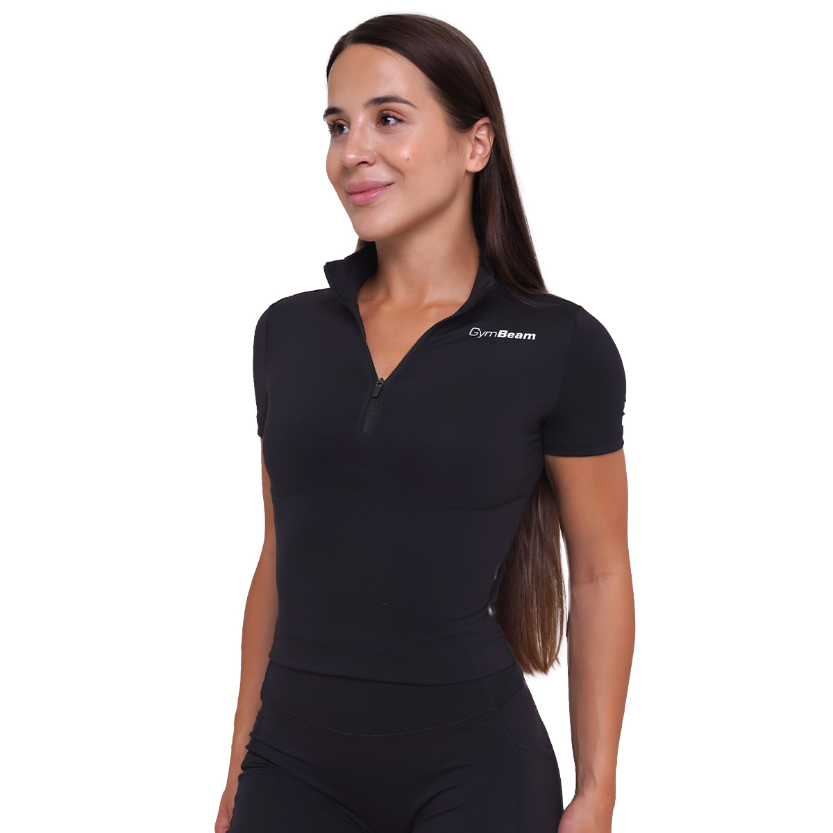 GymBeam Tricou pentru femei Cropped Ignite Black · záber 8