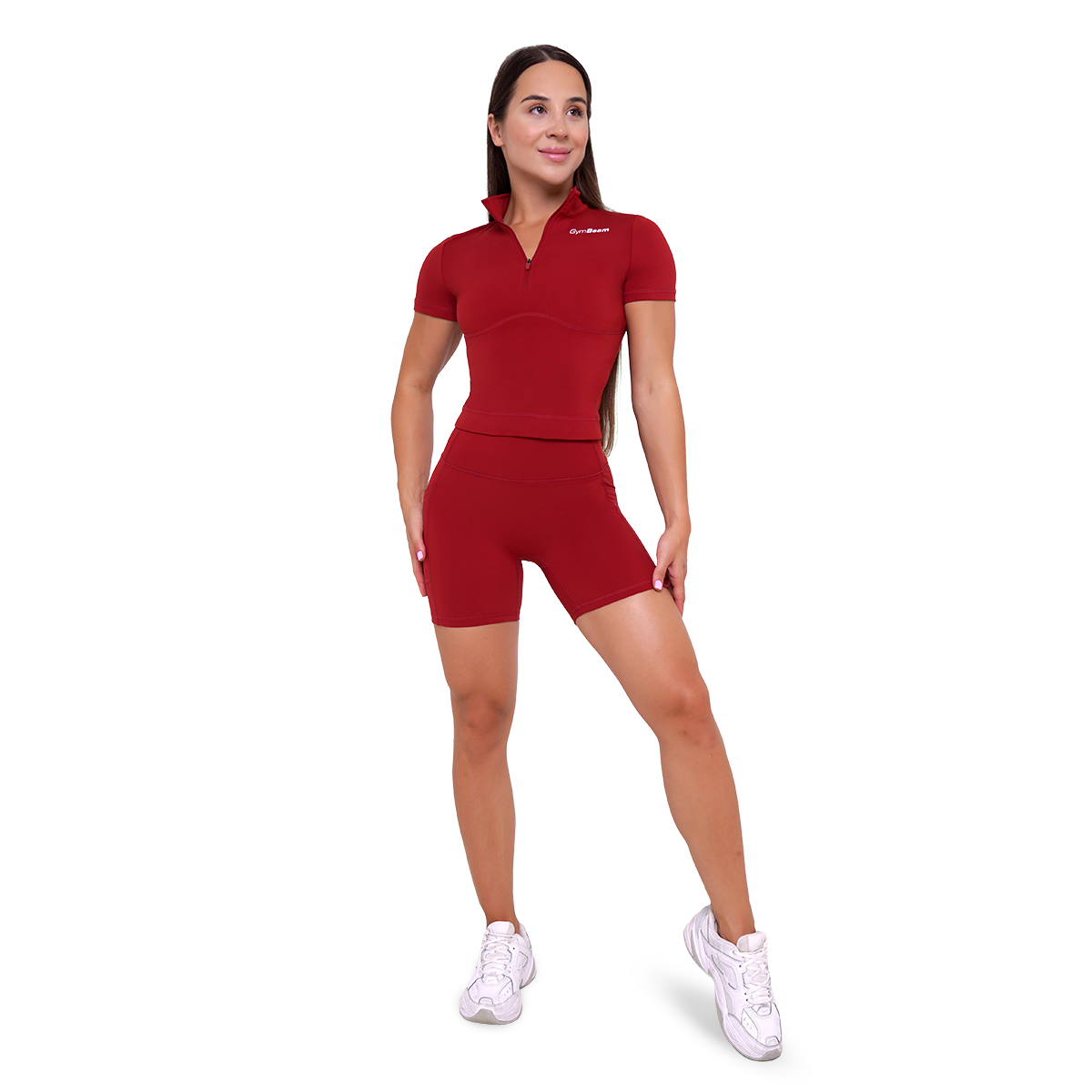 GymBeam Tricou pentru femei Cropped Ignite Dark Red · záber 10