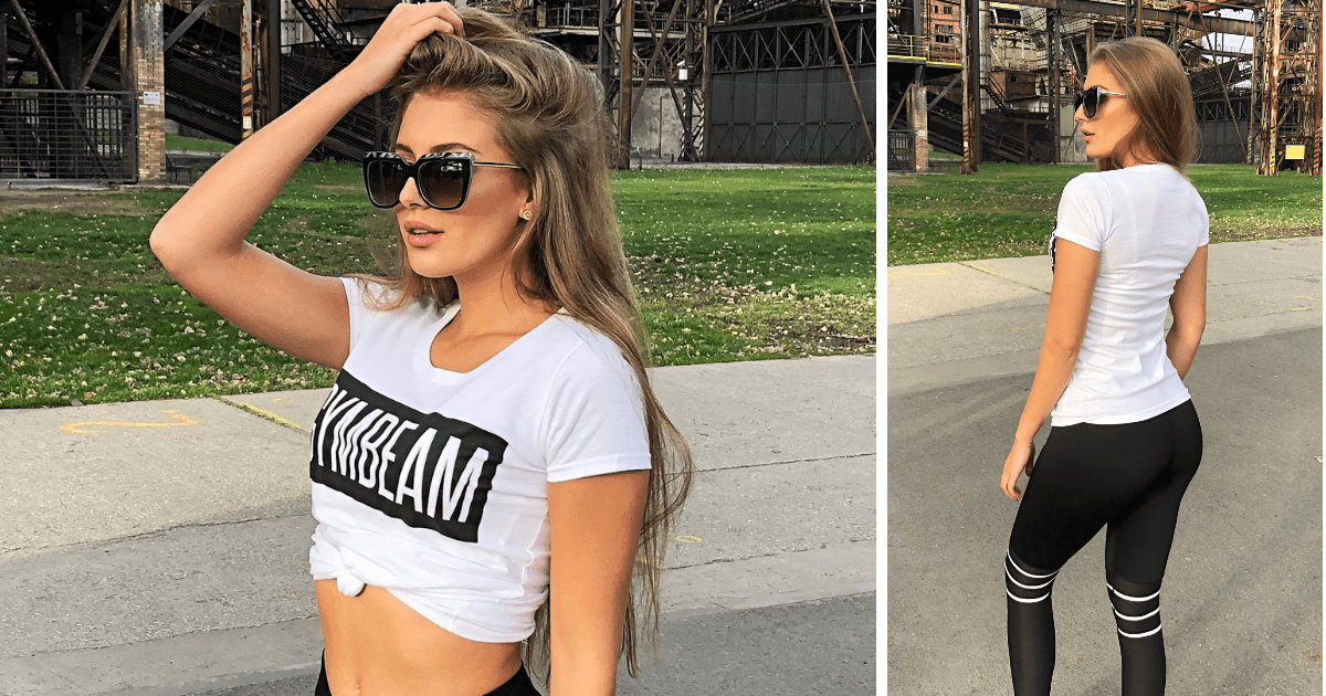 Tricou pentru femei Box Logo White Black - GymBeam