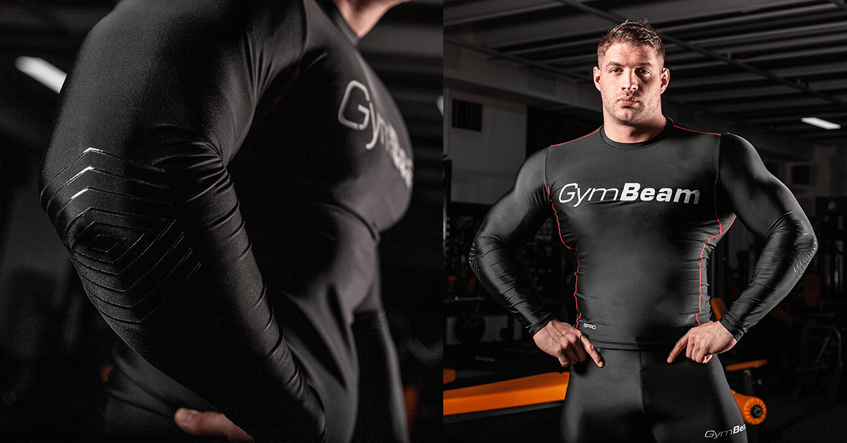 Tricou de compresie Spiro Black/White - Gym Beam