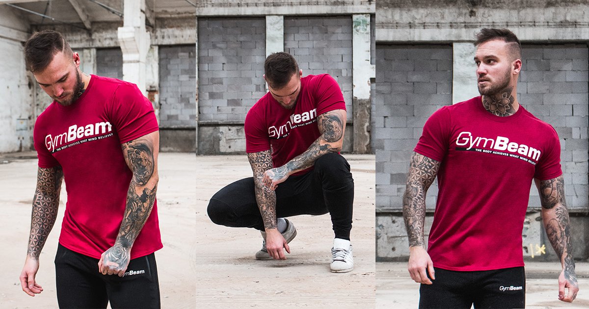 Tricou Body and Mind Cardinal Red - GymBeam