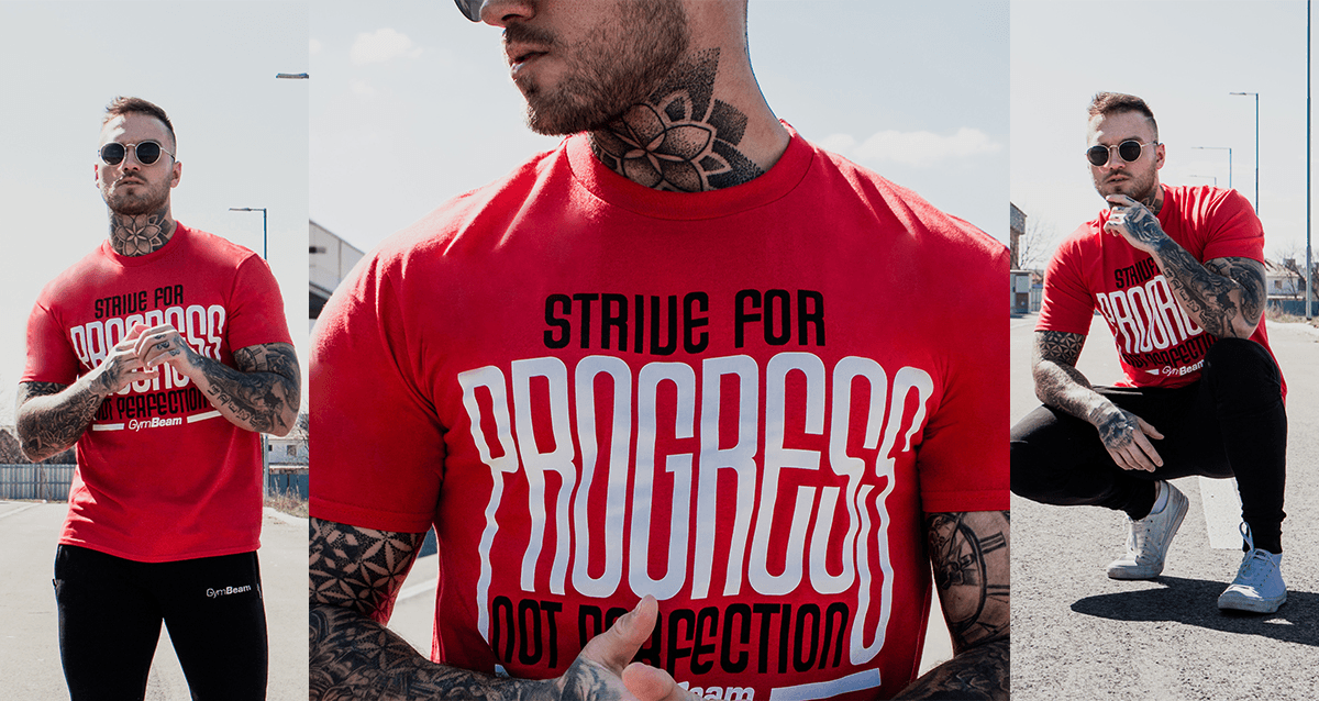 Tricou Progress Red - GymBeam