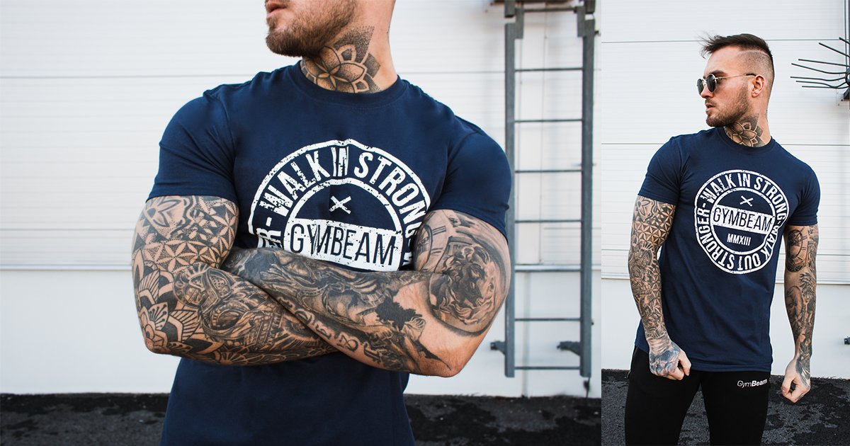 Tricou Walk In Strong Navy - GymBeam