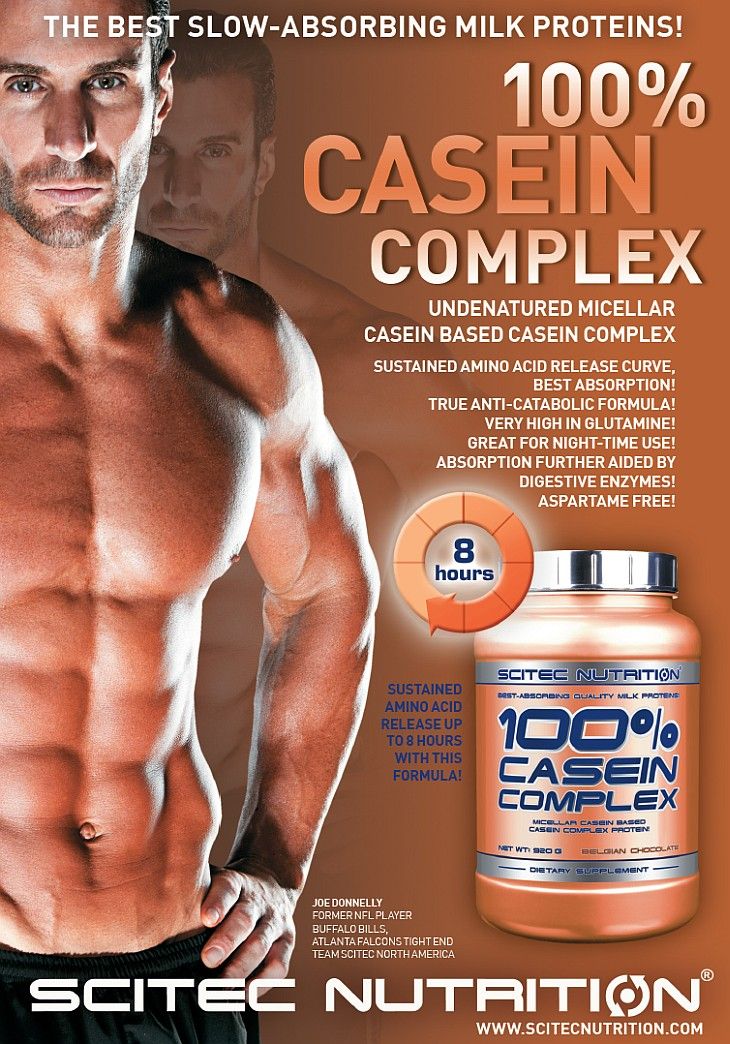 100% Casein Complex - Scitec - proteină de noapte