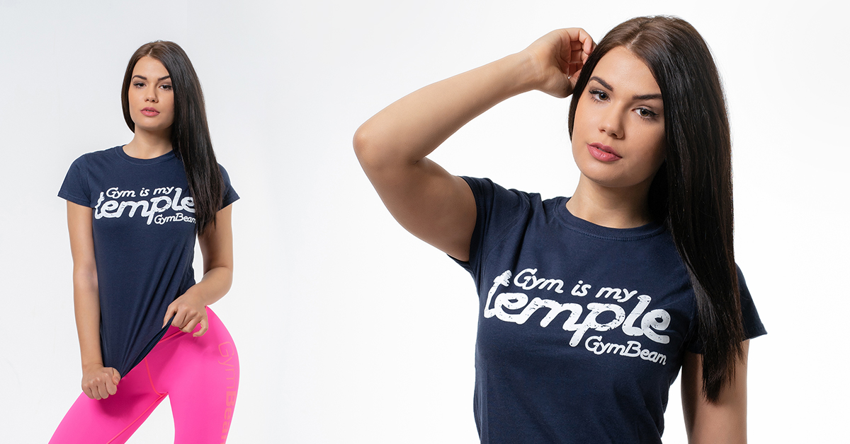 Tricou pentru femei Temple Navy - GymBeam
