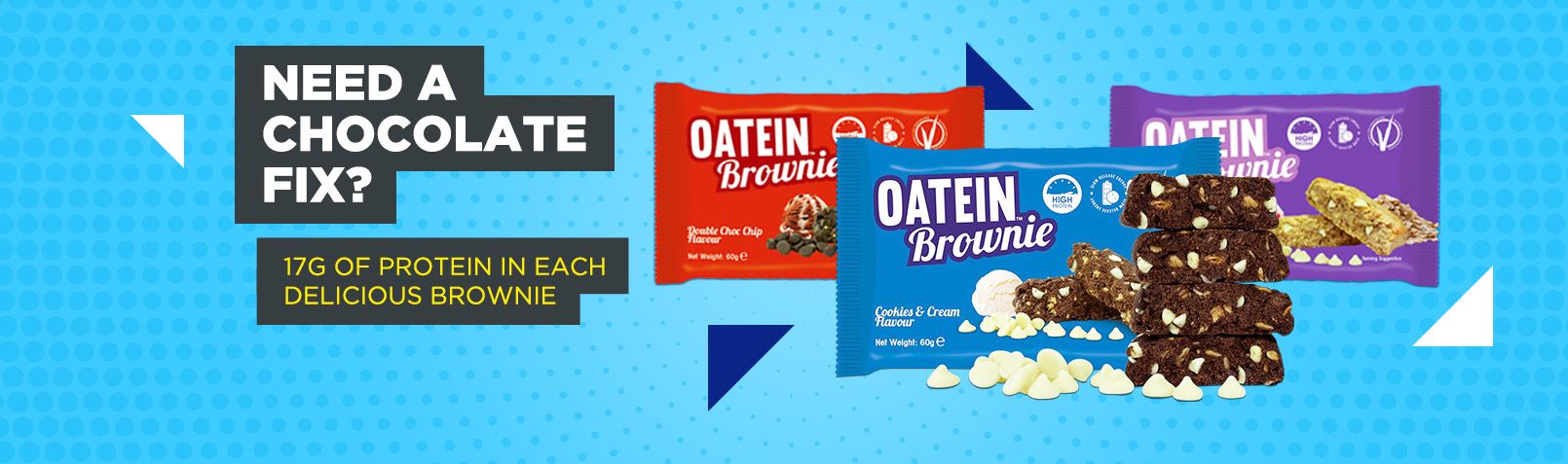Biscuit proteic Oatein Brownie 60 g - Oatein