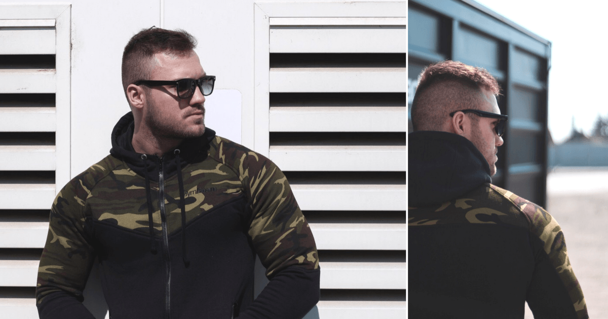 Hanoracul Camo green pentru fitness gymbeam