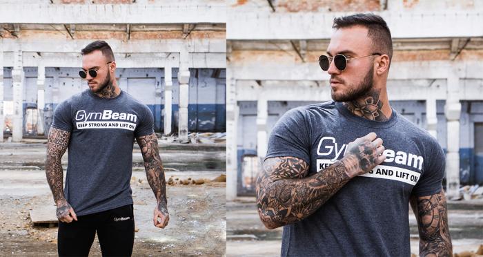 Tricou Keep Strong Heather Navy - GymBeam