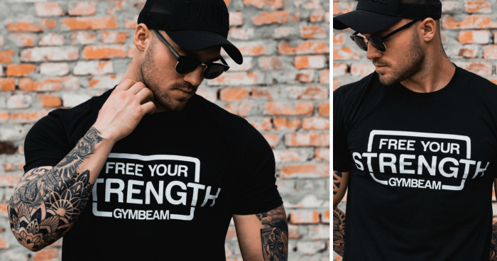Tricou Free Your Strength Black White - GymBeam