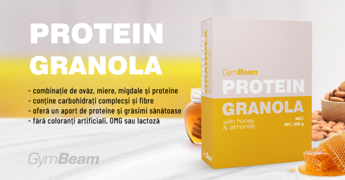 Granola proteică cu miere și migdale - GymBeam